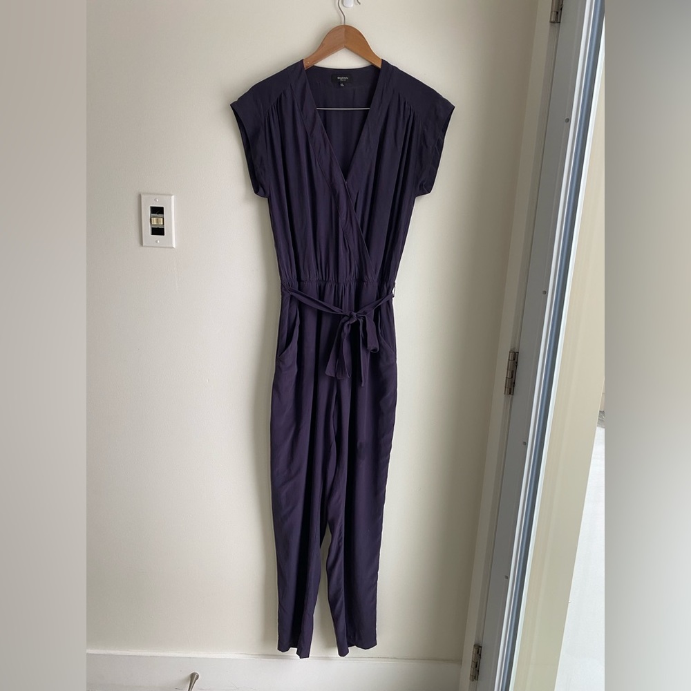 BABATON ARITZIA Silk Romper Purple Plum Size Medium